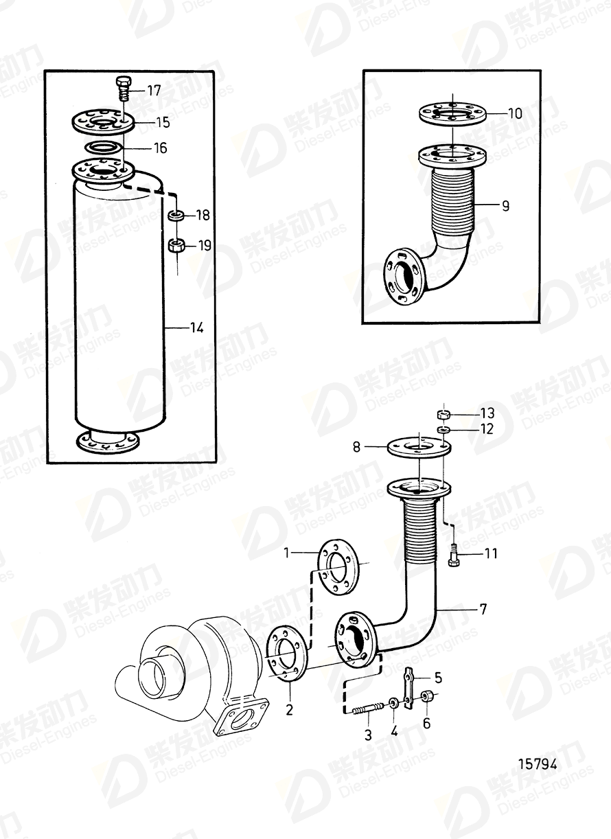 VOLVO Exhaust hose 866162 Drawing
